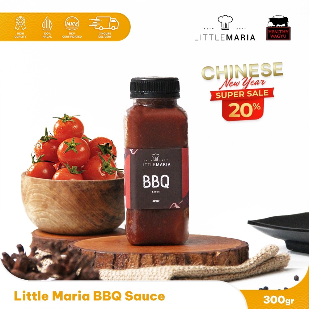 

LittleMaria Smokey BBQ Sauce 300g (Dipping, Marinade, Topping) 300ml Healthy Wagyu