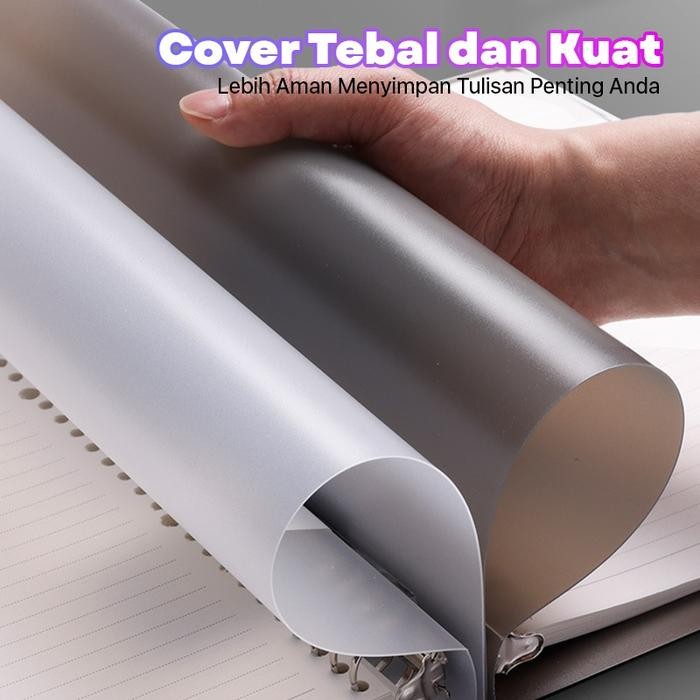 

[READY] Aimilo Binder A5/B5 Buku Binder Aesthetic Transparan Hitam Putih Loose-Leaf Notebook Korea