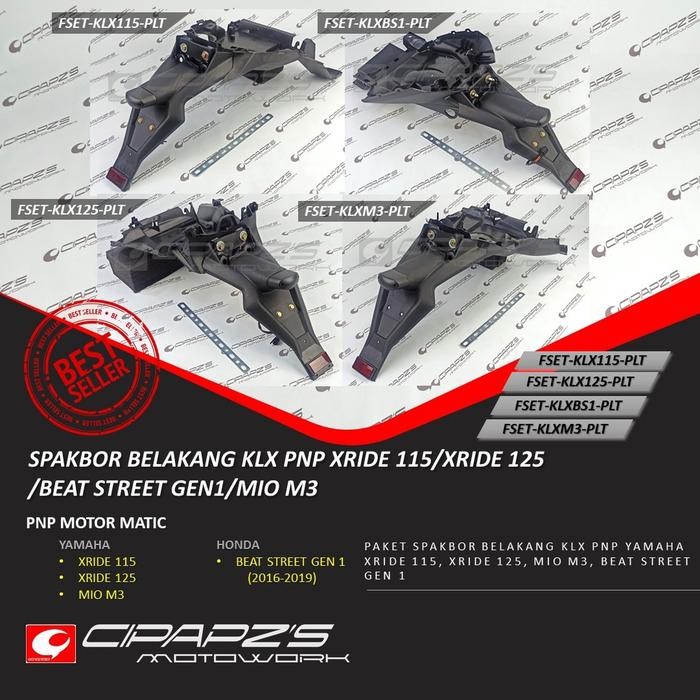 PREMIUM Spakbor belakang klx 150 PNP X RIDE 115 XRIDE 125 BEAT STREET