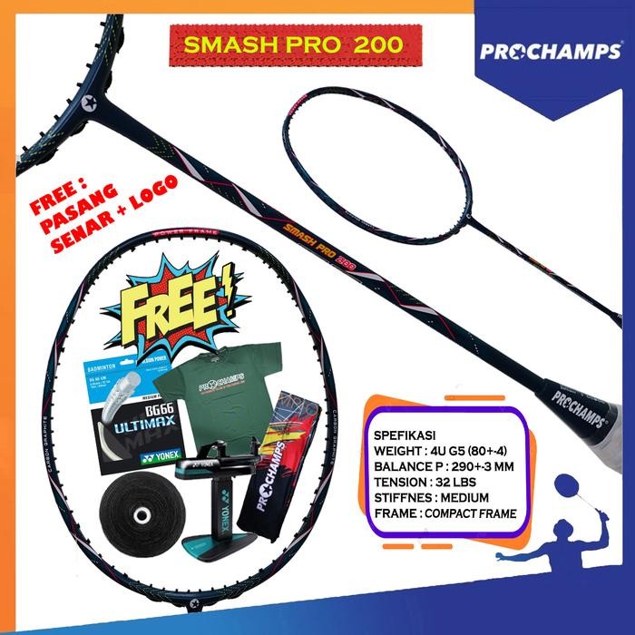 PREMIUM PROCHAMPS SMASH PRO 100 / 200 / 300 / 400 / 500 / 700 RAKET PROCHAMPS RAKET BADMINTON