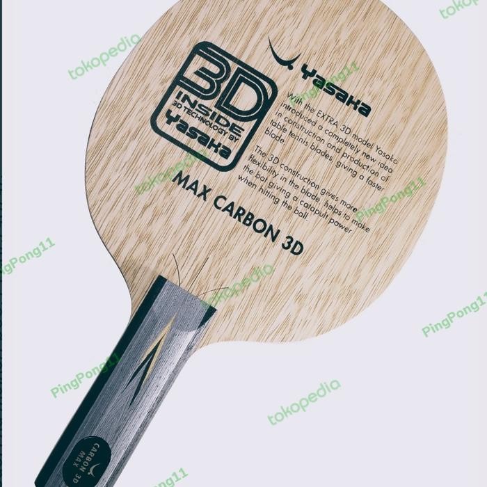 PREMIUM Yasaka Max Carbon 3D - Bat Bet Blade Kayu Tenis Meja Pingpong