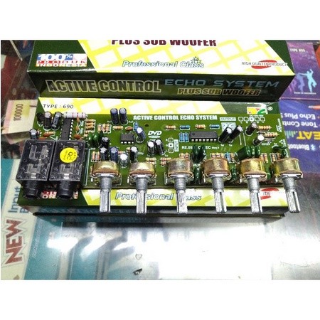 Kit tone control stereo mic echo subwoofer karaoke