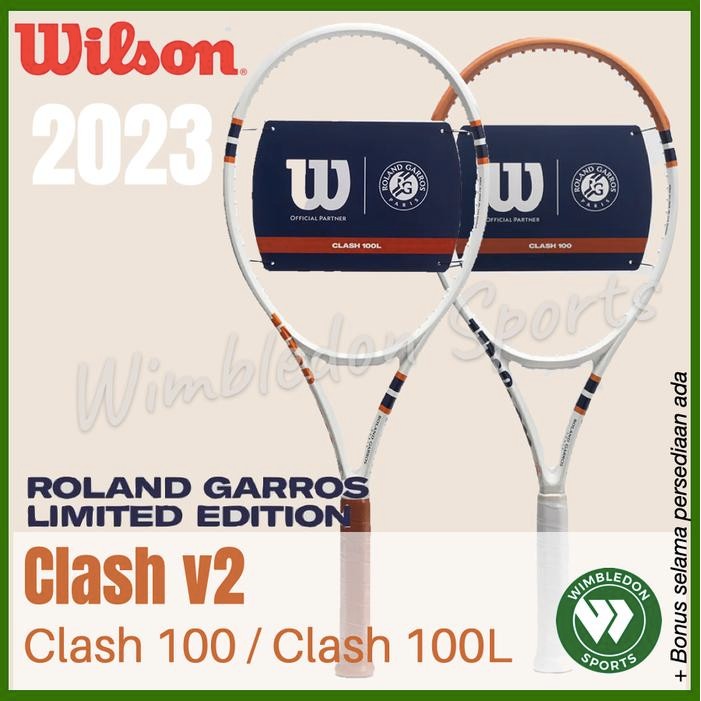 PREMIUM Raket Tenis Wilson CLASH 100 v2 Roland Garros 2023 / Wilson CLASH RG