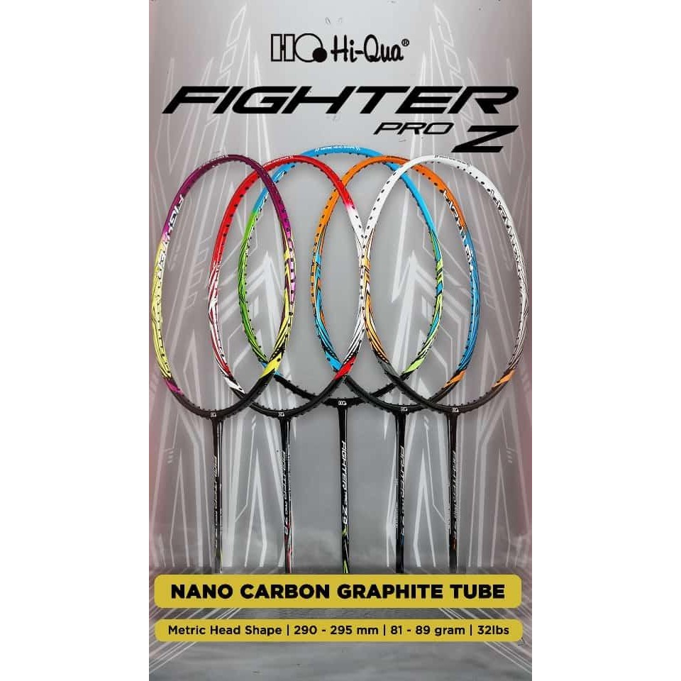 PREMIUM Raket Badminton HIQUA HQ / HI-QUA FIGHTER PRO Z3/Z5/Z7/Z8/Z9 ORIGINAL