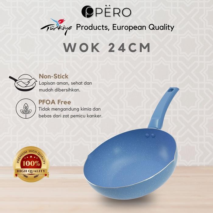 Pero Wajan Wok Pan Granite 24cm Anti Lengket