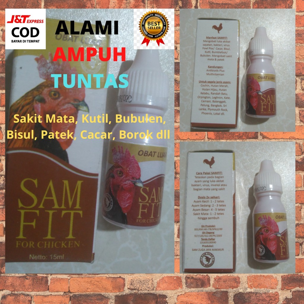 Obat Ayam Sakit Mata Berbusa Berair Bengkak Merah Snot Luka Luar Borok Ampuh Samfit Sam Fit Luar