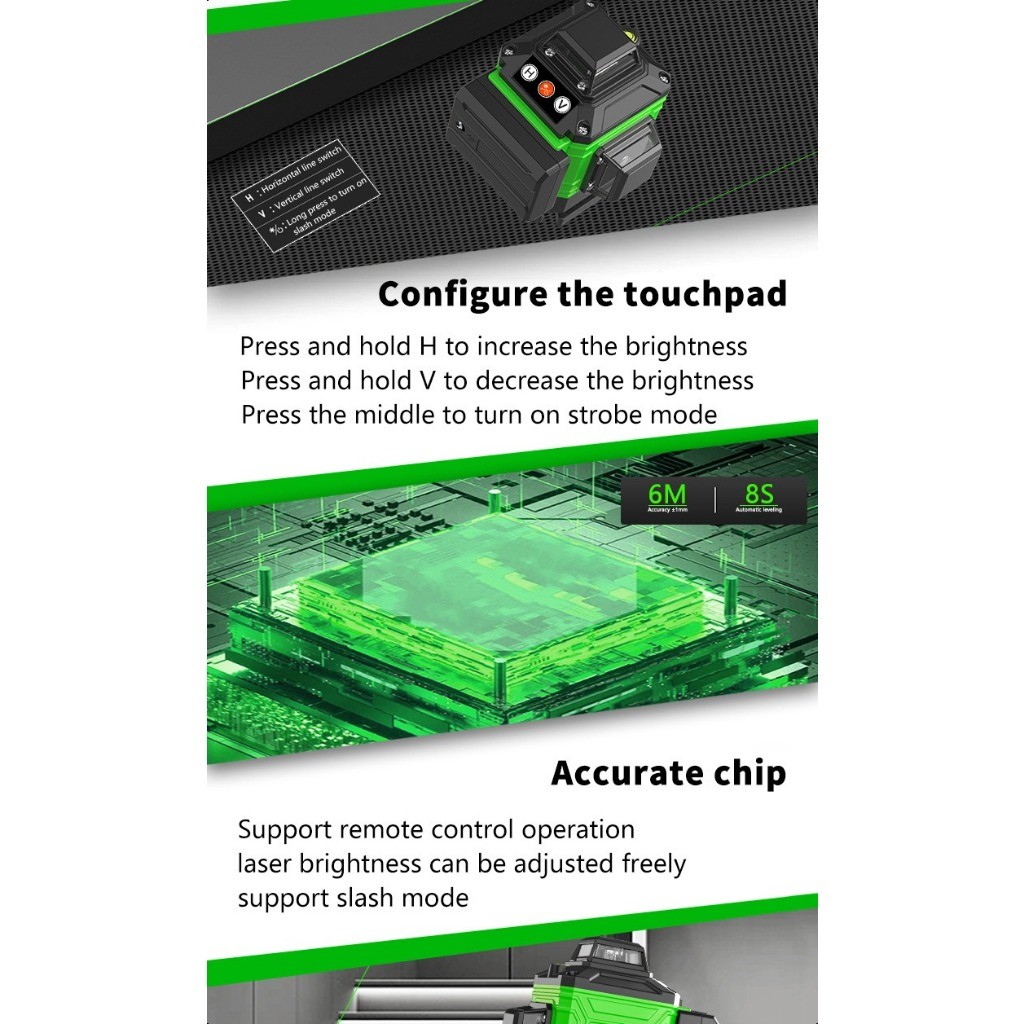 laser level bangunan waterpass laser keramik Laser level leveling 8/12 line digital meteran laser