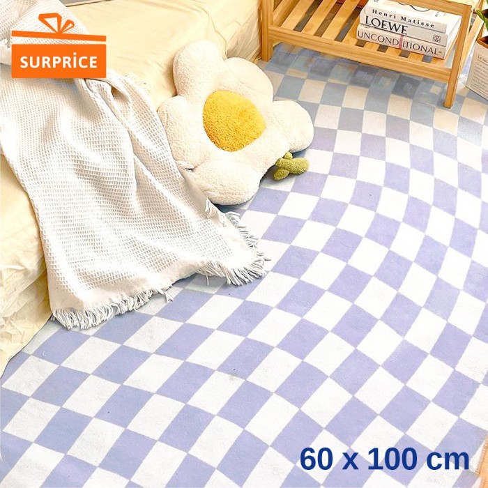 Surprice Karpet Lantai Motif Kotak / Karpet Dekorasi Aesthetic / Karpe