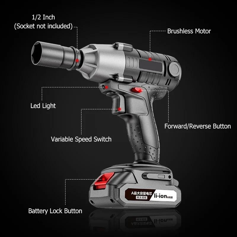 MAKlTA Impact Wrench CORDLESS IMPACT WRENCH impact baterai MESIN BOR UNTUK BAUT MOBIL impact
