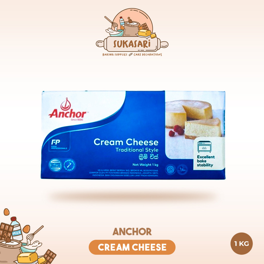 

Sukasari - Anchor Cream Cheese 1kg / Keju Krim Anchor / COD / Instant / Same Day