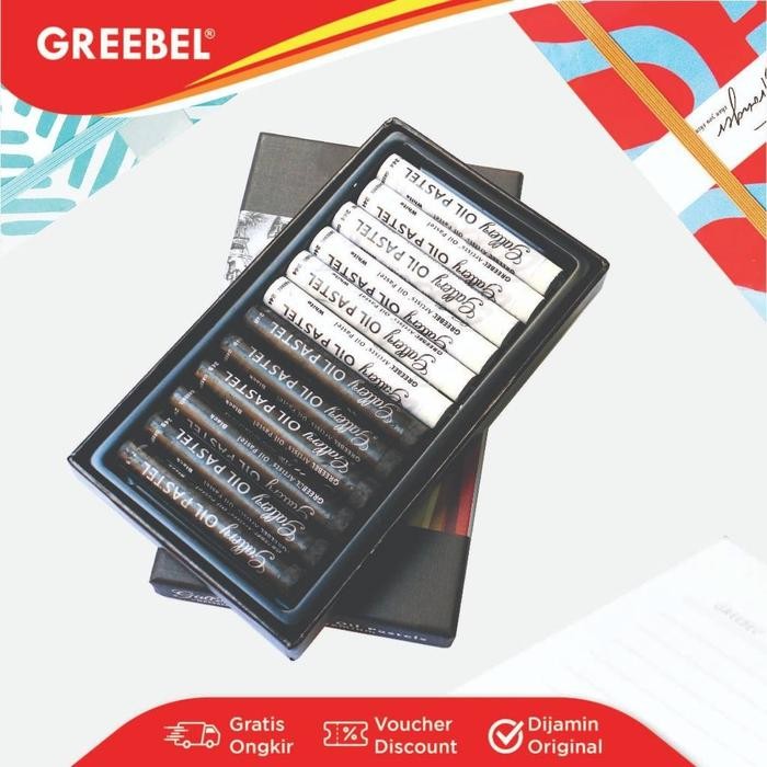 

Art - Greebel Artist Oil Pastel 12 Warna Black & White / Greebel Crayon Artist 12 Warna B&W
