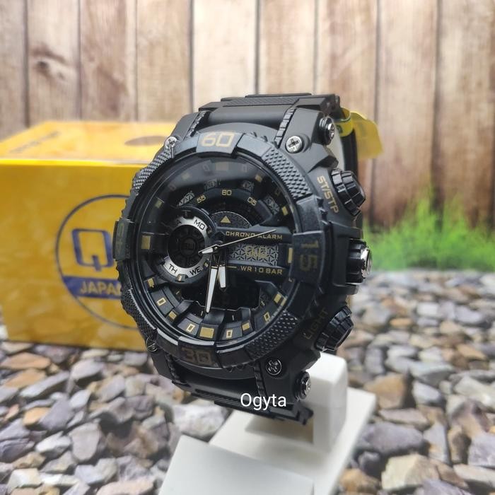 Q&Q Qq Analog Digital Jam Tangan Pria Hitam Gw87J004Y Original
