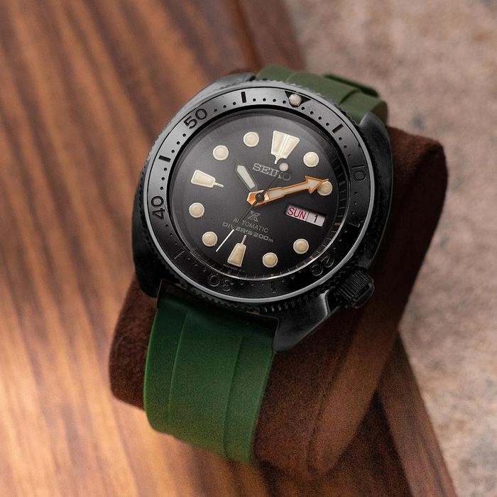 Rubber Strap Seiko 22Mm,24Mm- Green (Straight Ends)