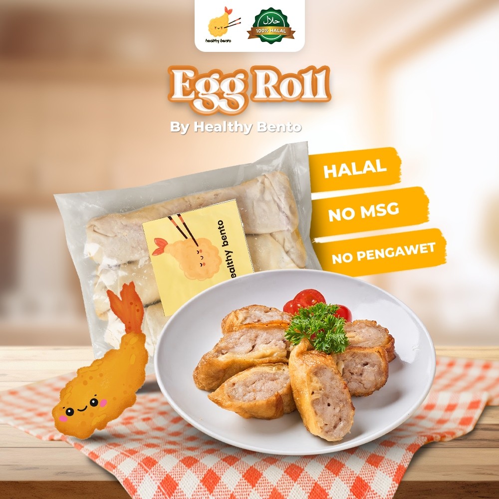 

Egg Roll HEALTHY BENTO - FROZEN FOOD ANAK - Egg Chicken Roll Frozen Non MSG Isi 3 Lenjer - Free Ice