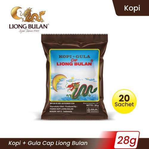 

Kopi Liong Bulan Plus Gula 28Gr ( 1 Pak Isi 20 Sachet )