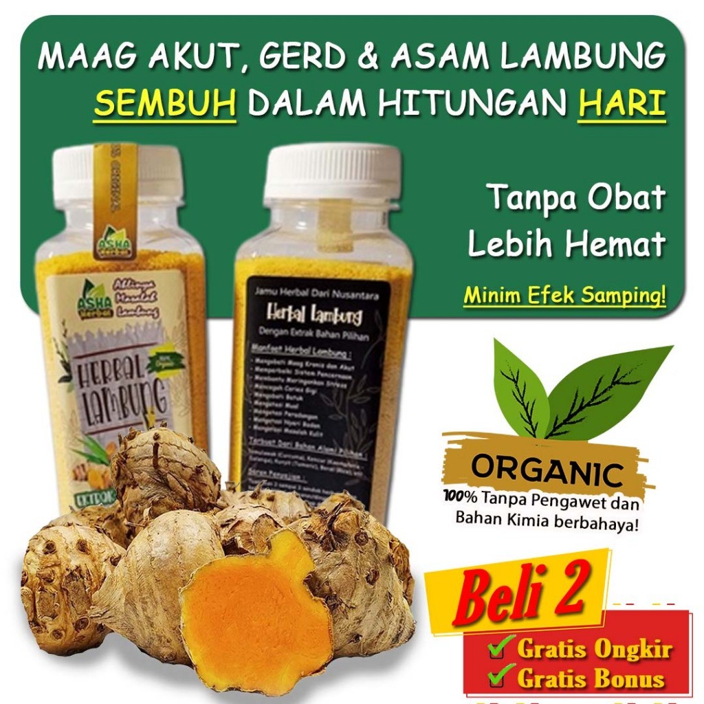 

Biang Kunyit Bubuk MAAG AKUT GERD TUNTAS! 3x Lebih Efektif Jamu Kunir Maag Asam Lambung GERD