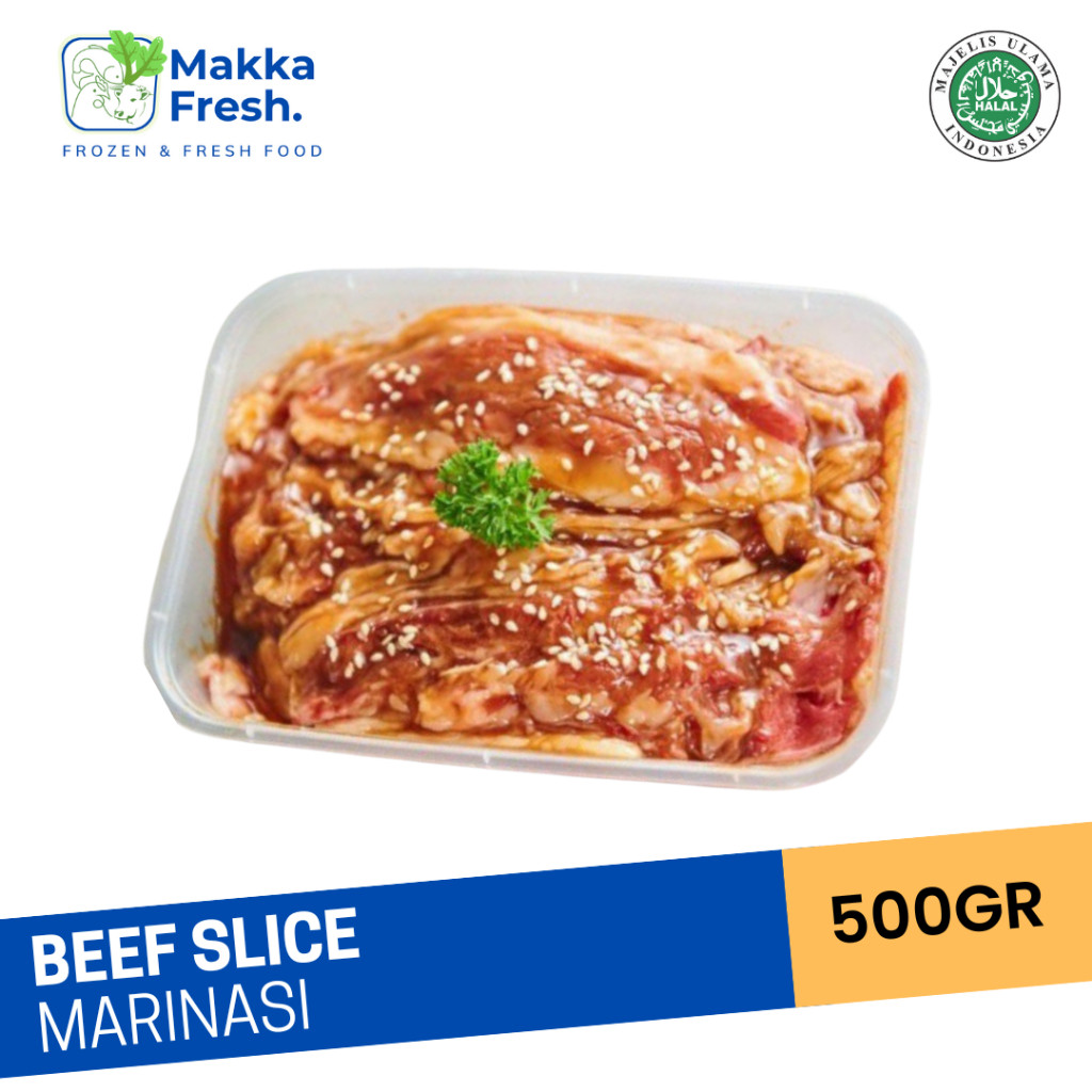 

Beef Slice Marinasi Irisan Tipis Daging Sapi 500 Gram Grill