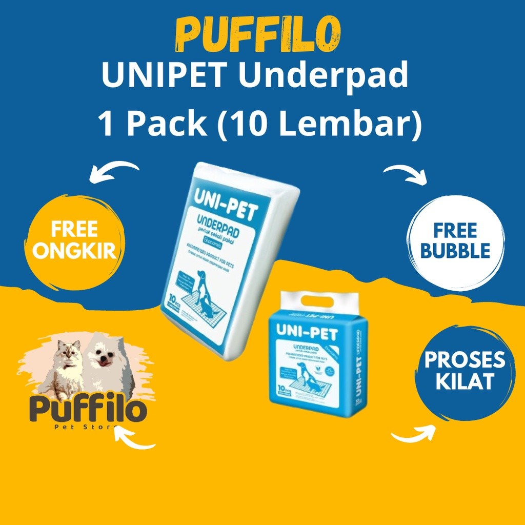 Unipet Underpad 1 Pack (10 Lembar) Untuk Hewan