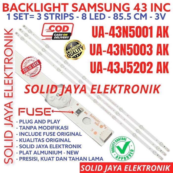 BACKLIGHT TV LED FOR SAMSUNG 43 INC UA 43N5001 43N5003 43J5202 AK LAMPU BL 43N 43J 8K 8 KANCING 8LED