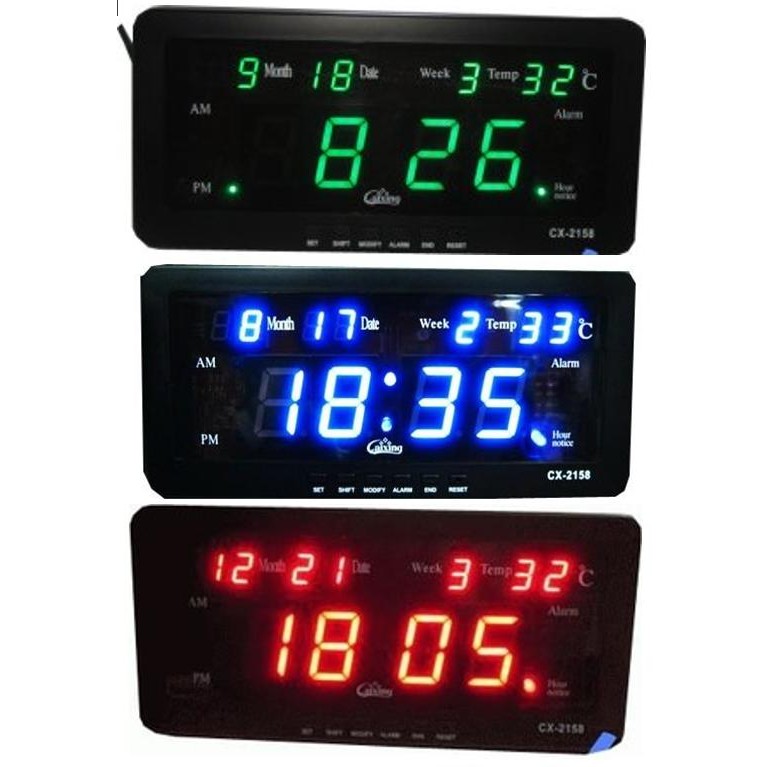 Terlaris Jam Digital Meja Dan Dinding Cx-2158 Listrik Merah
