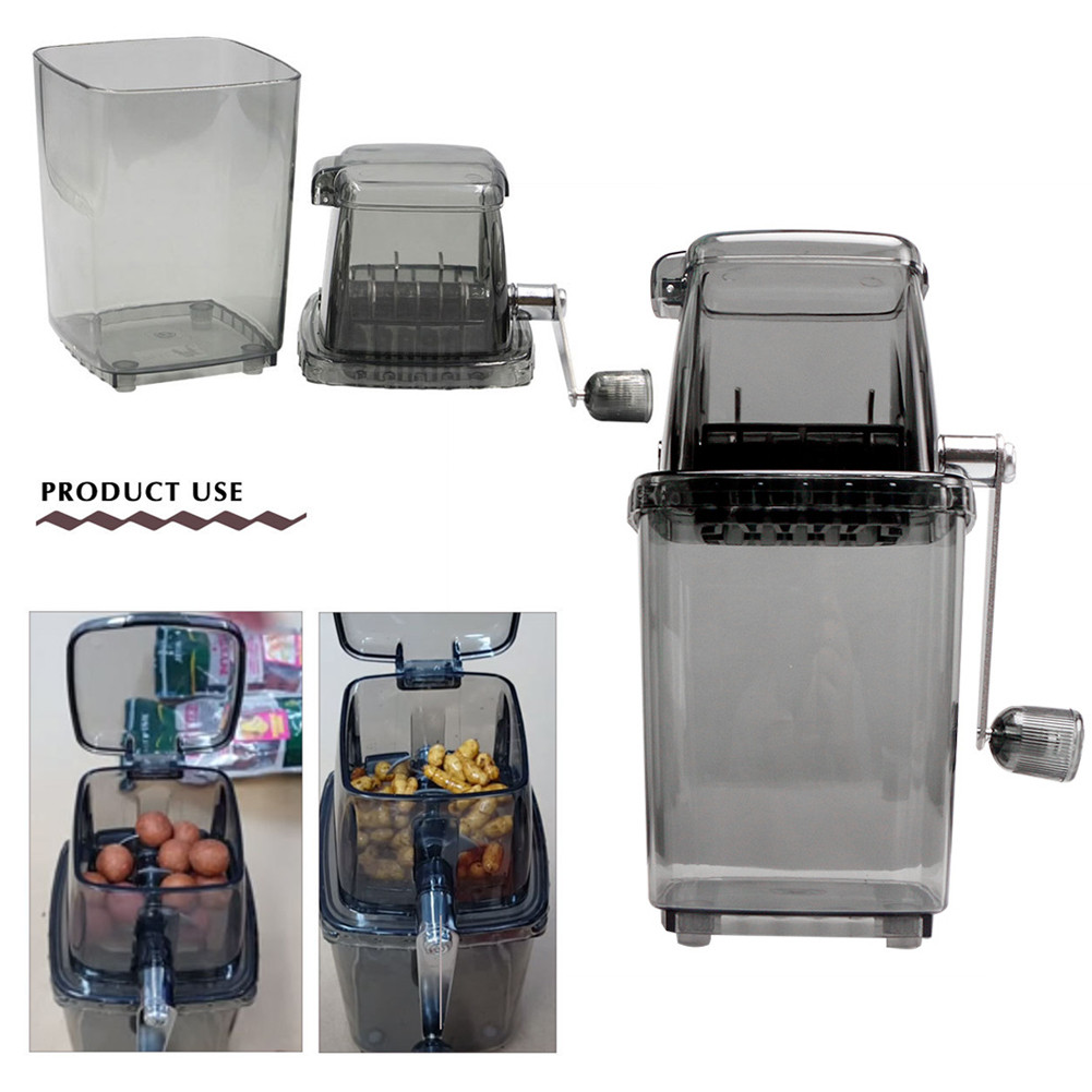 Engkol Tangan Manual Penghancur Es Boilie Alat Cukur Dapur Bar Mesin Blender Es Penggiling Umpan Ika