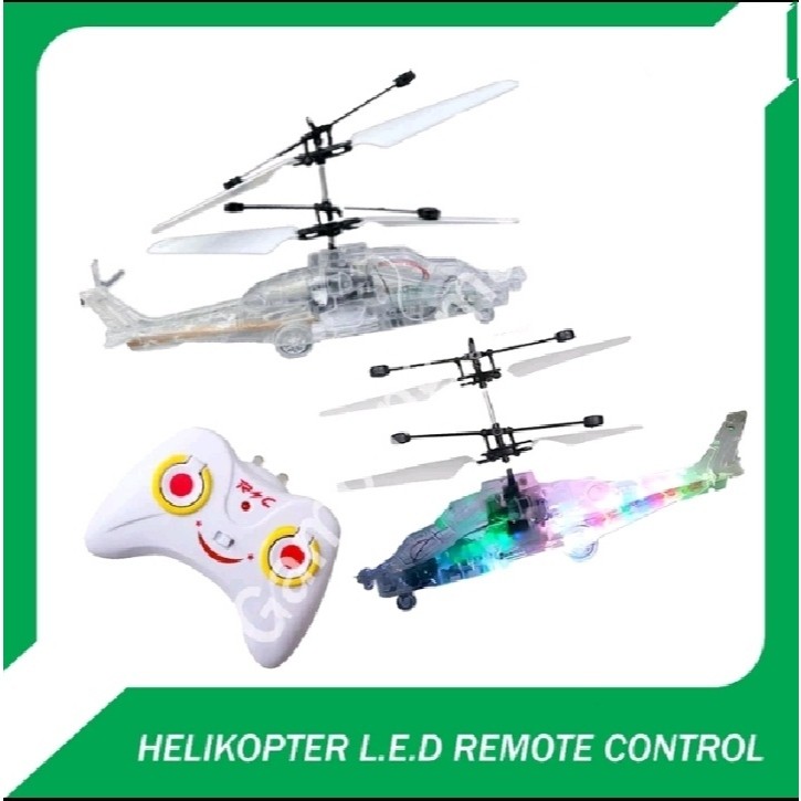 Promo Mainan Helicopter Transparan LED Dengan Sensor Dan Remote Control/Helicopter Terbang Bisa