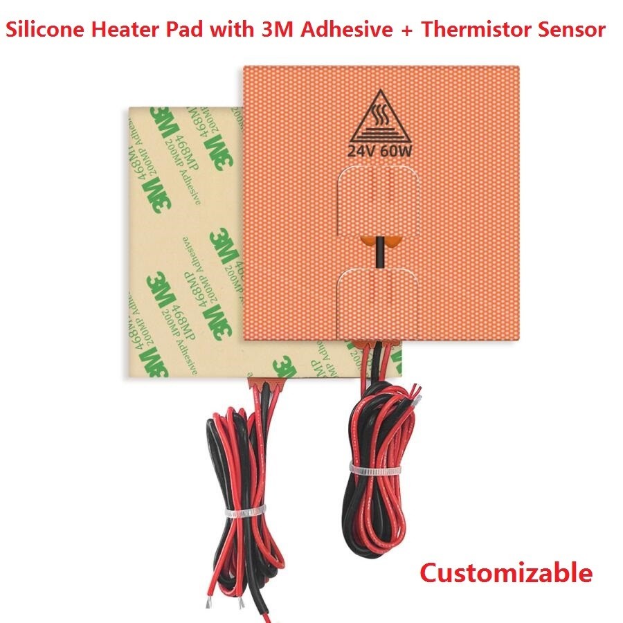 12V 24V 110V 220V Karet Silikon Bantalan Pemanas Listrik 3M Stiker Perekat Pemanas Termal Alas Kue N