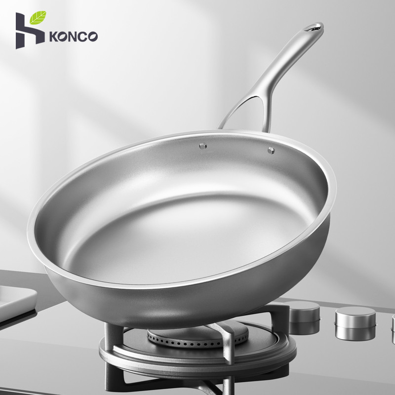 Wajan Penggorengan Titanium Wajan Anti Lengket 24/26Cm Panci Steak Goreng Wajan Cina Peralatan Masak