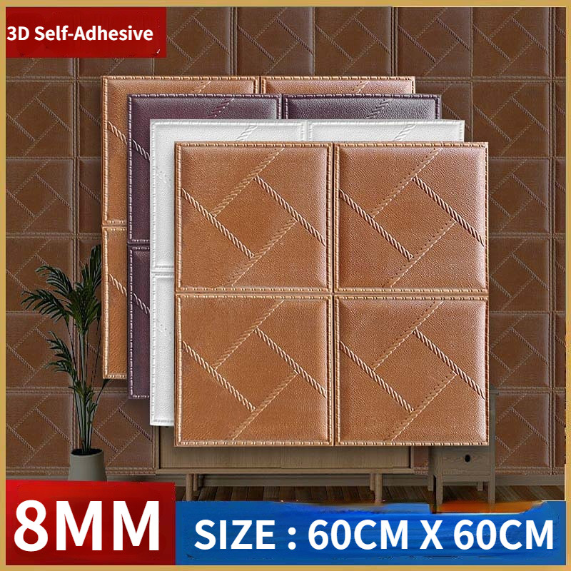 Stiker Dinding Latar Belakang TV 3D Kertas Dinding Tahan Air Berperekat Dekorasi Kamar Tidur Langit-