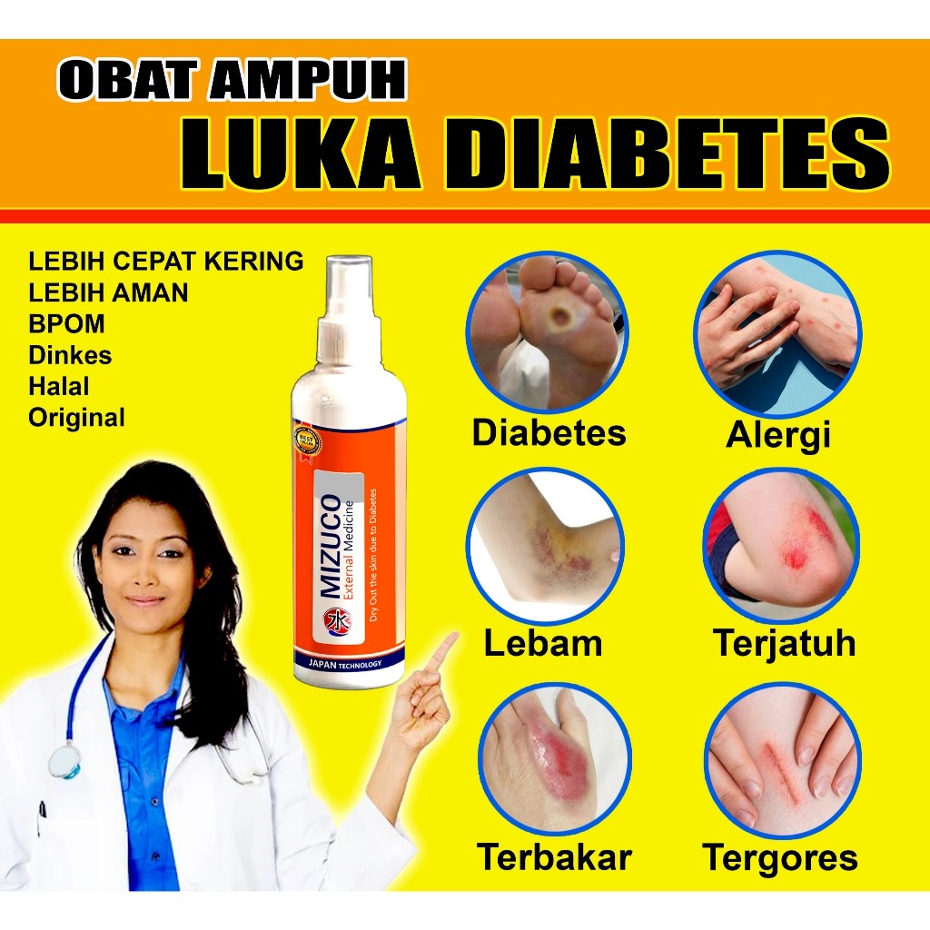 obat spray semprot pengering luka diabetes AMPUH