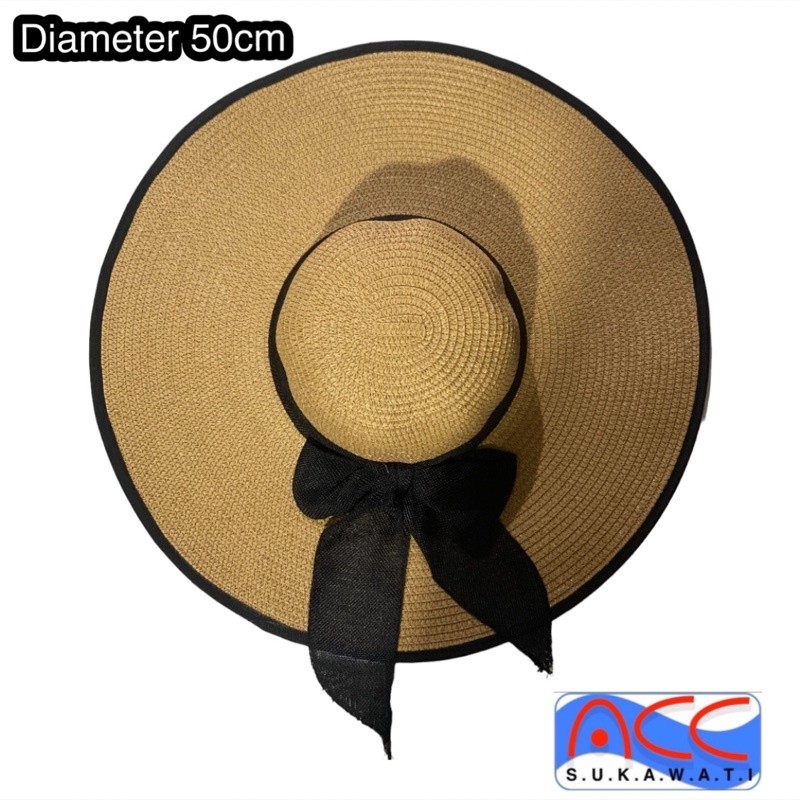 [D&S] Topi Pantai Manohara Anyam Lipat Warna Cream