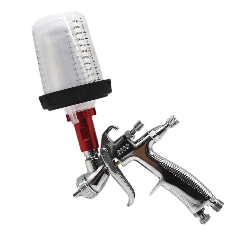 Pistol Semprot LVLP Pistol Semprot Udara Tangki Campuran 165CC dengan Cangkir Pencampur Cat dan Adap