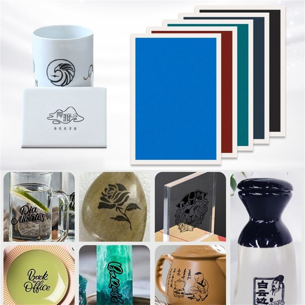 10 Buah Kertas Penanda Ukiran untuk Mesin Pengukir Laser Alat Ukiran Laser untuk Keramik Kaca Ubin K