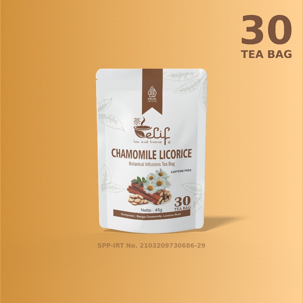 

ELIF TEA AND TISANE Chamomile Licorice Tea GERD Asam Lambung 30 Tea Bag [PREMIUM]