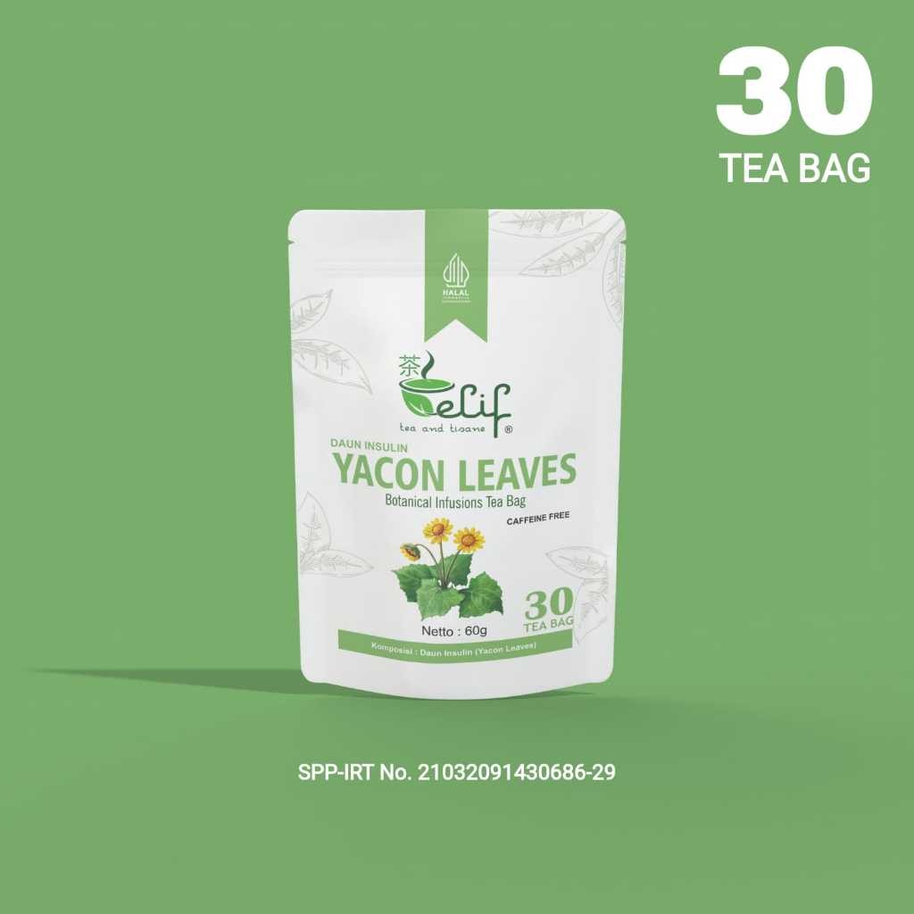 

ELIF TEA AND TISANE Yacon Leaves Tea Teh Daun Insulin Diabetes Teh Yakon 30 Tea Bag [PREMIUM]