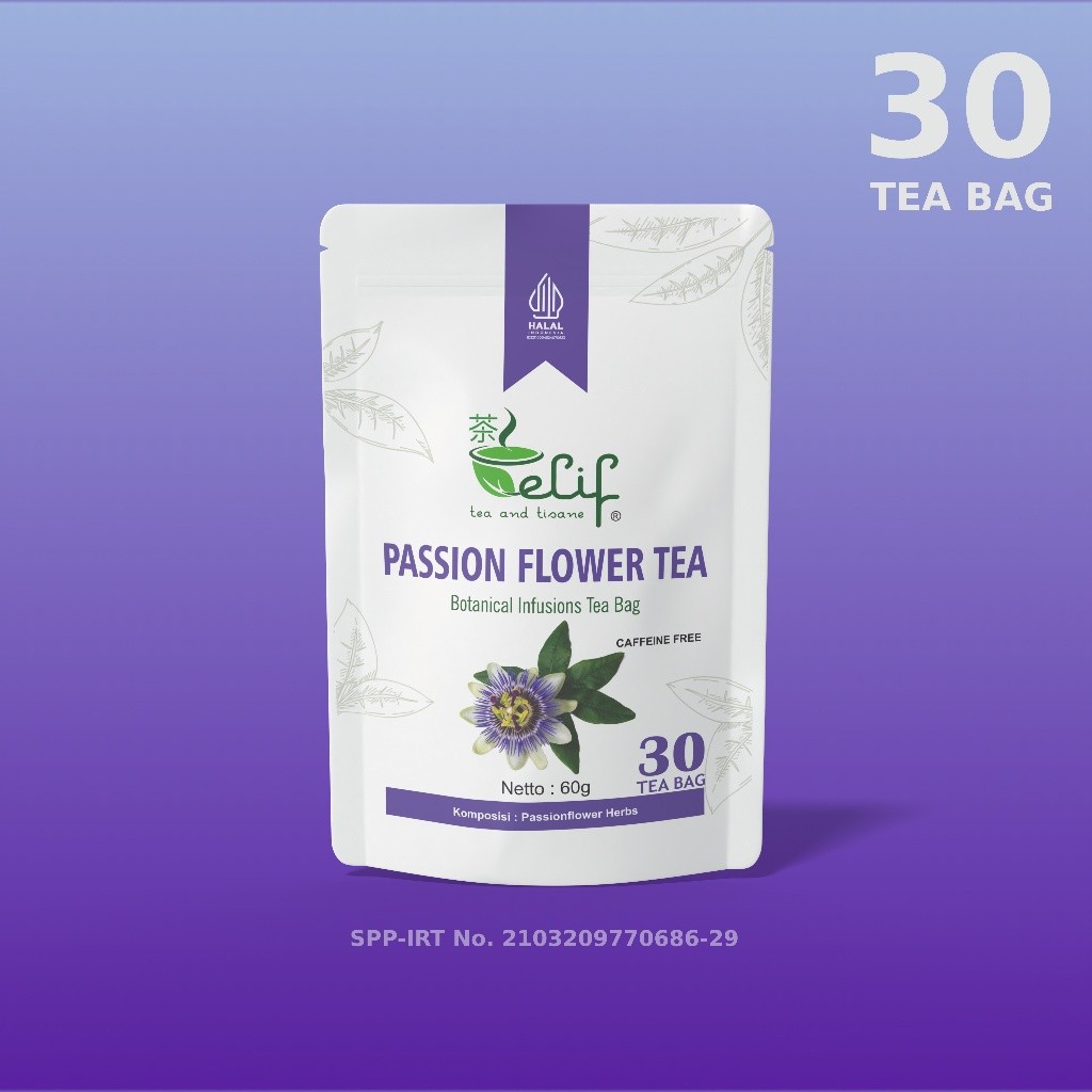 

ELIF TEA AND TISANE Passion Flower Tea Anxiolytic, Sedative, Sleep & Relax 30 Tea Bag [PREMIUM]