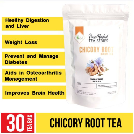 

ELIF TEA AND TISANE Chicory Root Tea Teh Akar Chicory Caffeine-Free Botanical Infusions Tea Bag 30