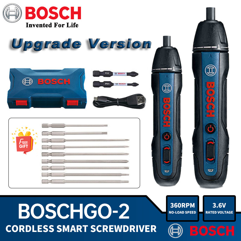 Obeng Elektrik Bosch Go2 3.6V Obeng Isi Ulang Otomatis Alat Batch Elektrik Bor Tangan Mini Profesion