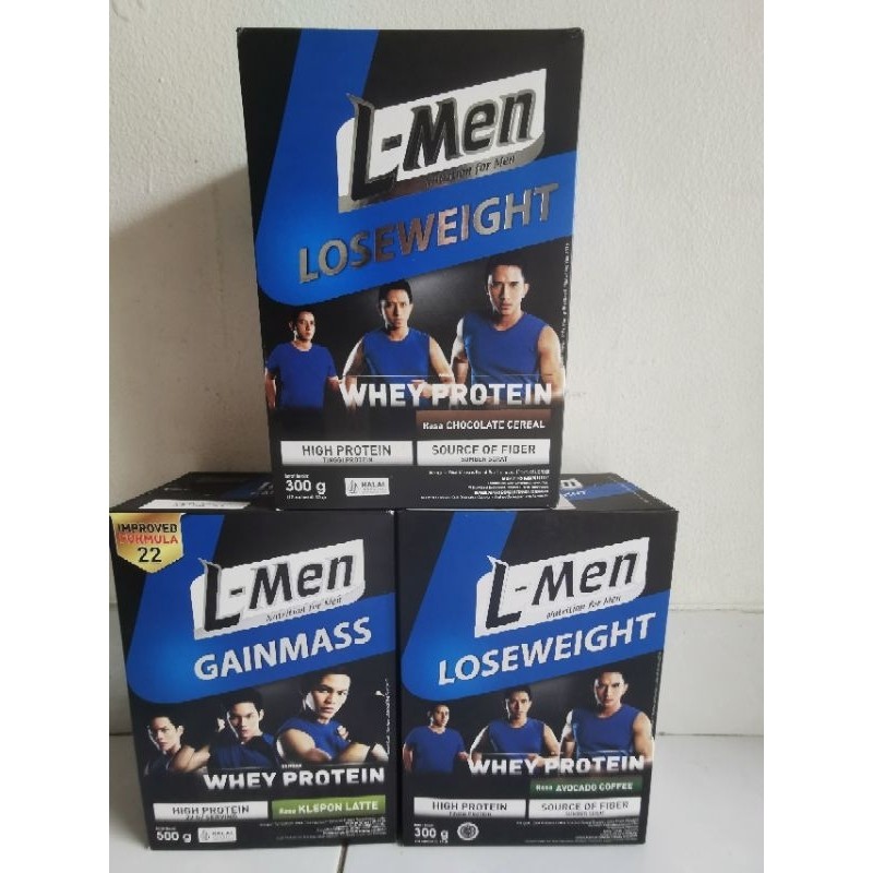 L-Men Loseweight rasa chocolate cereal, Avocado Coffee 300g, L-Men Gainmass klepon latte 500g