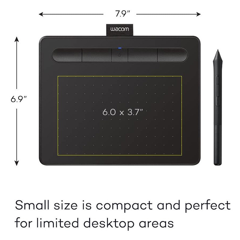 Wacom Intuos Small CTL-4100WL Bluetooth Graphics Drawing Tablet Compatible with Mac, PC, Chromebook 