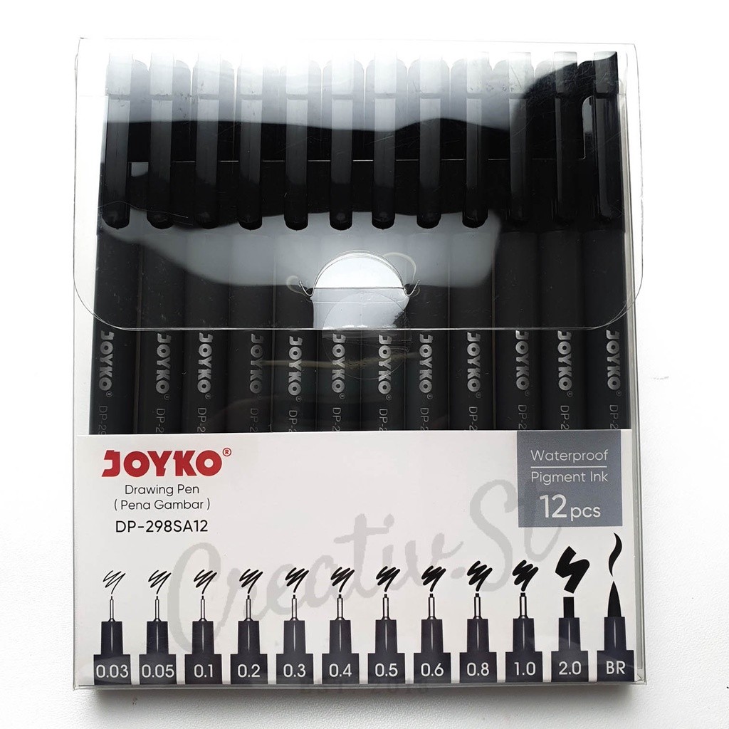 

JOYKO Drawing Pen Dp-298Sa12 Set 12 Pcs Waterproof Pena Gambar