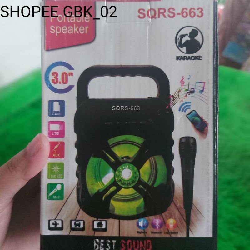 Mex - COD (270GR) SPEAKER BLUETOOTH SQRS-663 FREE MIC MICHROPHONE MICROPON MIKROPON BLUETUT SQRS663
