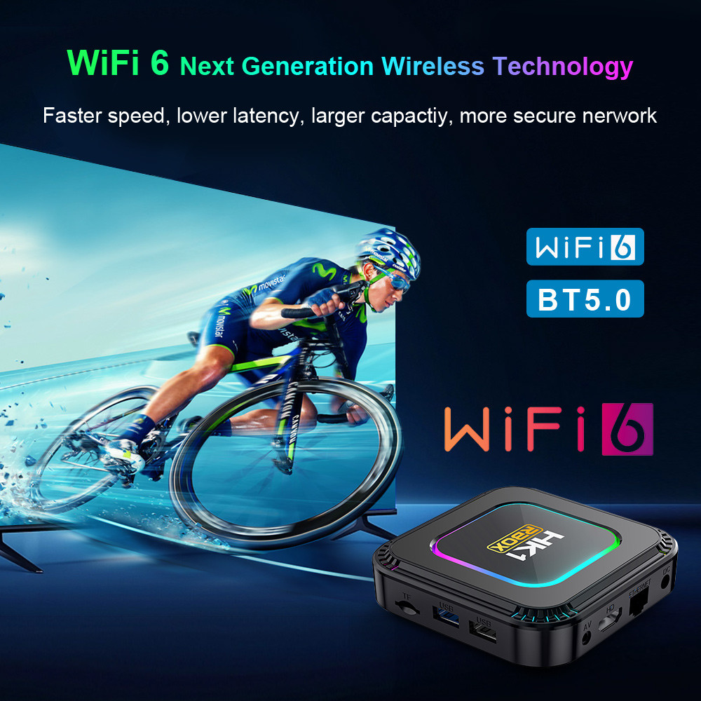 HK1 RBOX K8 Android 13 Smart TV BOX RK3528 4G 32G 64G 128G 2.4/5G Dual Wifi WIFI6 4K 3D BT TVBOX Goo