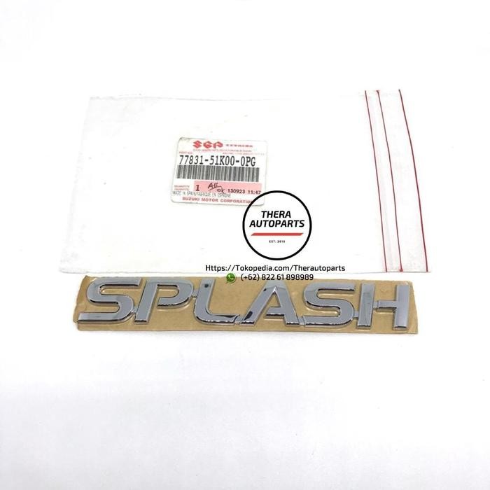 Emblem Logo "Splash" Suzuki Splash Sgp Ori Genuine Part
