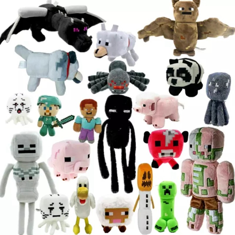 New Minecraft Creeper Stuffed Plush Toy Doll Zombie Bat Squid Mooshroom Enderman Ocelot Steve Baby