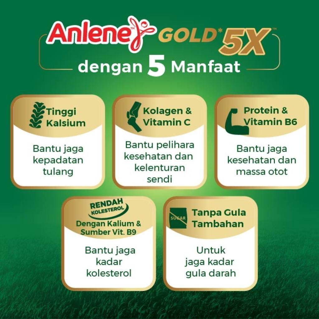 

Anlene Gold 5X Susu Bubuk Dewasa 570g - Nutrisi Tinggi Kalsium Untuk Tulang, Sendi, dan Otot