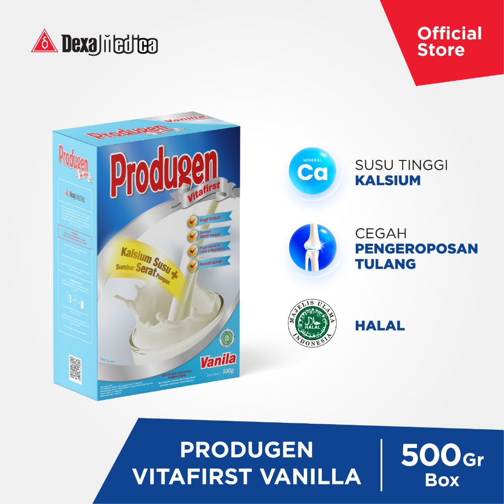 

Produgen Vitafirst Susu Bubuk Dewasa Tinggi Kalsium - Vanila 500gr Box