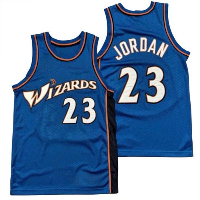 JERSEY BAJU BASKET WASHINGTON WIZARDS 23 MICHAEL JORDAN BIRU DONGKER NAVY 2003