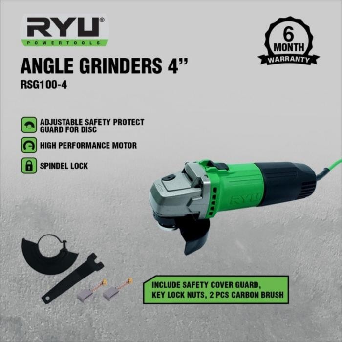 Gerinda Tangan / Angle Grinder 4 Inch Ryu Rsg100-4 Rsg 100 4