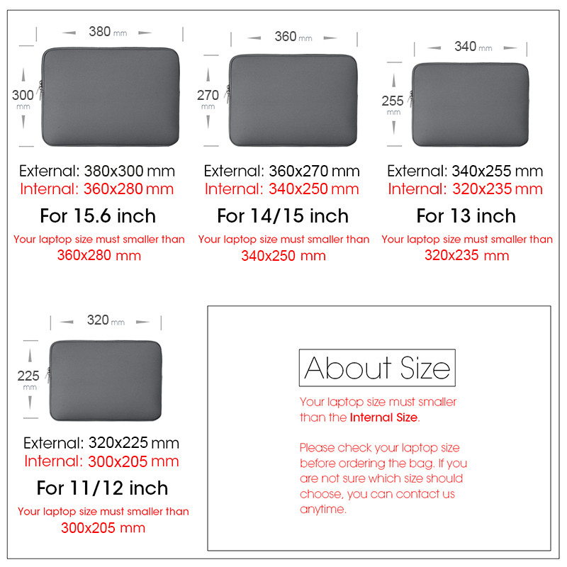 

Laptop Bag For Xiaomi Lenovo Dell Notebook Computer Laptop Sleeve For Macbook Air Pro Retina 13 14